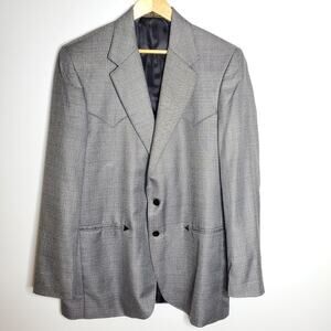 Circle S Vintage men's Grey Western style blazer Size 44 Long Great Condition